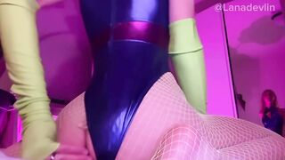 Small Trans cutie rides sex-toy and plays with her penis