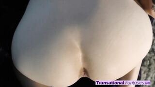 Lena Kelly gives her butt a toying pleasing pink balls