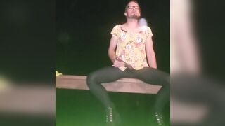 Outdoor sissy clitty play