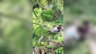 Pair caught on camera on a field travel