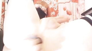 Femboy wench destroying her butt with a large sex toy joi