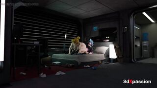 Futanari Bonny Enters Wonderland Sector. Hawt hentai hotty gets throat, booty and twat stuffed by trans