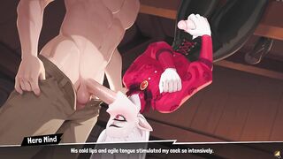 Leon sucks it upside down - FemBoy Shemale hentai Abode