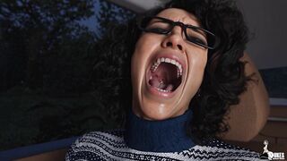 College Dude Bangs His Shemale hentai Professor in His Car.