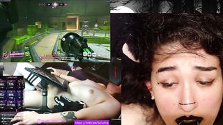 EMO CATGIRL SUCCBUS TRANSGIRL with vibrating plug plays overwatch whilst viewers control it egirl rock emo kitten gamer gooner cute transgirl