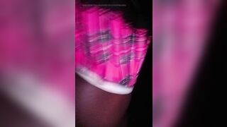 Hot ebony trans walking home from some BWC