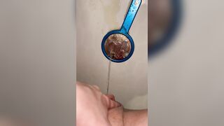 Trans chap pissing on mirror