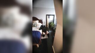 Ebony Mamba! Silicone female doll feeling her rubber body during the time that wearing a rebreathing ebony silicone gasmask!