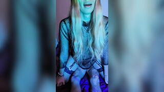 POV Intensive Eye Contact Trans Girlfriend Rides Me Hard in Punk Fishnets