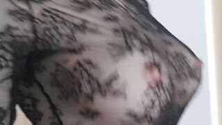 My titties bouncing underneath my underware