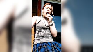 Sexy transgirl enjoys popsicle