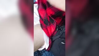 Cutie pees in her diaper and has climax