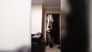 Crossdresser in a latex