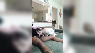 Sissy Easter Bunny Hops On Large Ebony Dick Untill This babe Gets Filled With Cream