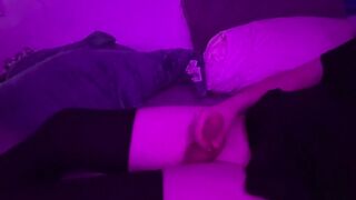 eighteen year-old trans angel shows off and cums