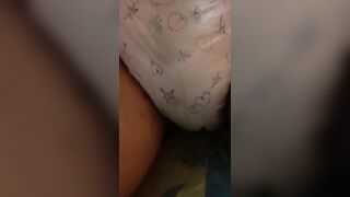 cute diapered t-angel wets herself