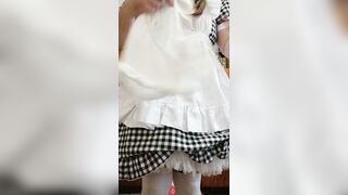 Sissy maid posing and cum