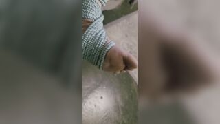 Transgender foot with painted toes in a shibari sandal