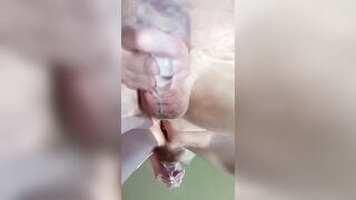 Plugged Sissy in a Tutu Ejaculation With a Pocket Twat