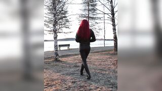 Walking in leather in home city.