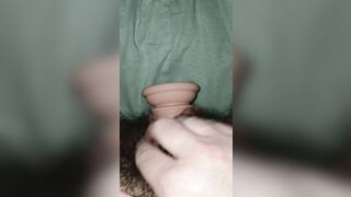 FTM Bangs Curly Soaked Snatch With Vibrator Close Up