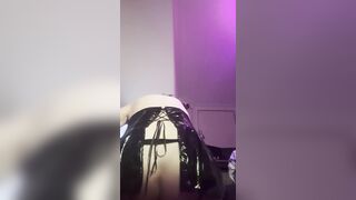 Crossdresser riding sextoy