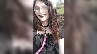 Nasty Pup Flashes Her Pants in the Park
