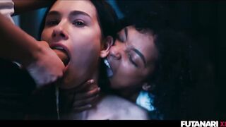 Schoolgirl Facefucked by BWC & BBC - Real Life Interracial Shemale hentai Trio