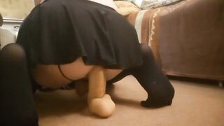 Cute sissy femboy enjoys a large wang