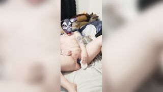 Trans FTM Puppy Male Screws Snatch With Dragon Dildos