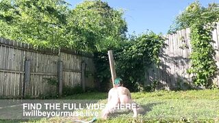 Rinsing Off My Bare Body With A Pantyhose In Slow Motion