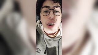 Trans swallows cum