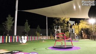 Femboy Exhibitionist Cheerleader plays in the park and ejaculates on a slip Horizontal eighteen-09-2025