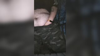 Bulky ftm touches himself outside, tries not to get caught