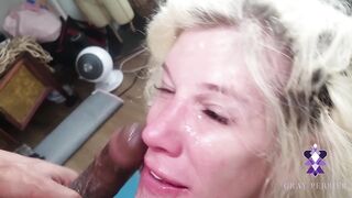 Sloppy Trans Unfathomable Mouth Domination - TS Gray Perrier gets throated by Rock Dente