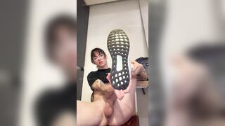 Come Watch Me Playing with My Feet After Gym!