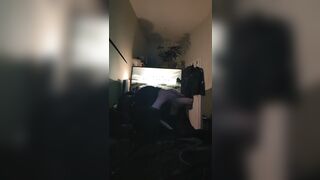 petsuit wiht hood weile vibed selfbondage