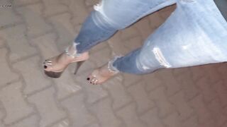 I walk down the street at night in my stripper heels