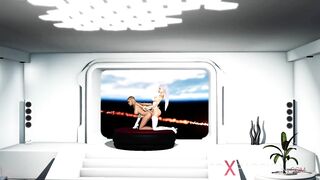 Female sex cyborg bangs hard a excited cutie in the space station