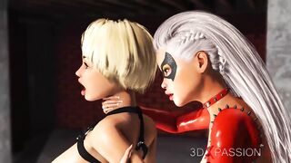 Sexy cg dickgirl screws a hawt cuffed golden-haired in the basement