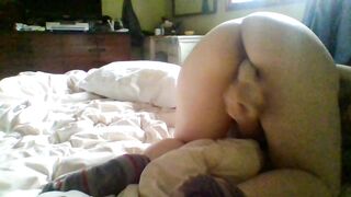 FTM edging with thick 10 inch sex-toy