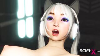 Sci-fi ace bang! Super hawt college angel bitches & gets booty banged by cg breasty dickgirl