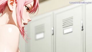 shemale hentai cutie screws gym hotty large butt unfathomable anal in locker room and cums hard with biggest jock