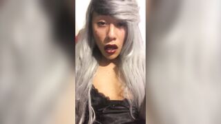 Oriental Trap Jerks her sissy clitoris