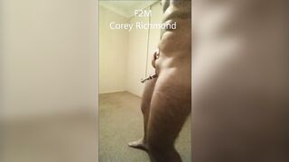 Transboy with his small penis pumped - showing off his pumped junk