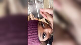 Trans cutie Vanniall seduces worker outdoors into ace bang