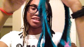 T-girl sniffs her perspired pants