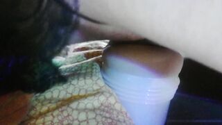 tgirl screw Fleshlight twat slow motion