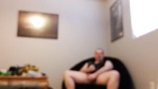 Wearing my wife's pants and riding a glass sextoy and eats cum Part9