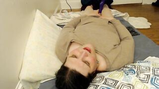 t-girl frotting with a sex toy